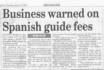 European City Guide, BUSINESS WARNED ON SPANISH GUIDE FEES